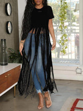 indiebeautie Fringe-Combo Short-Sleeve Top